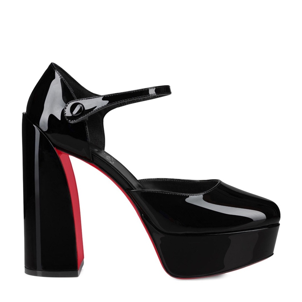 Christian Louboutin Black Movida Patent Mary Jane Pumps 130